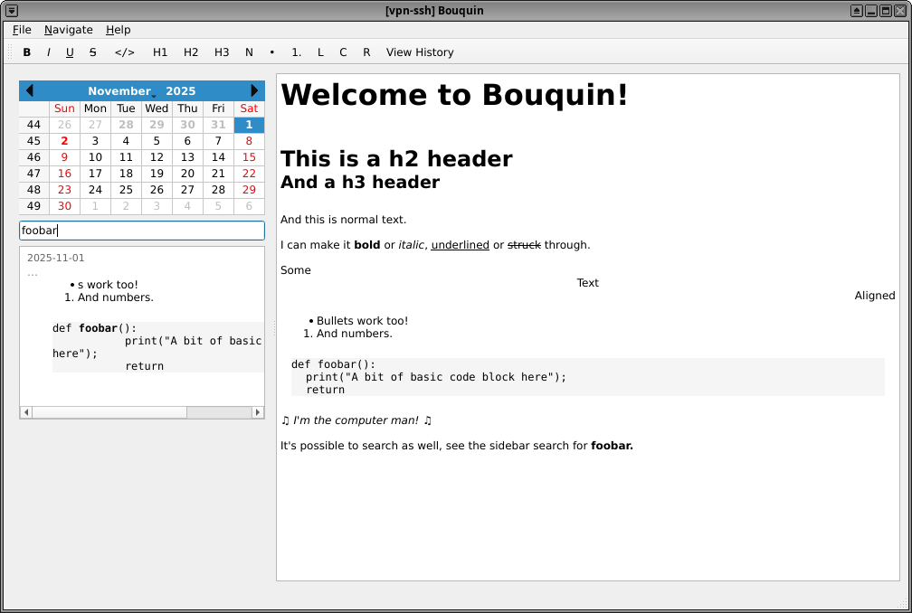 Screenshot of Bouquin
