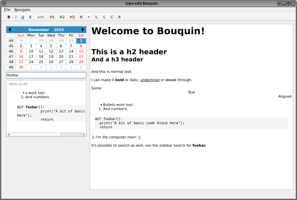 Screenshot of Bouquin